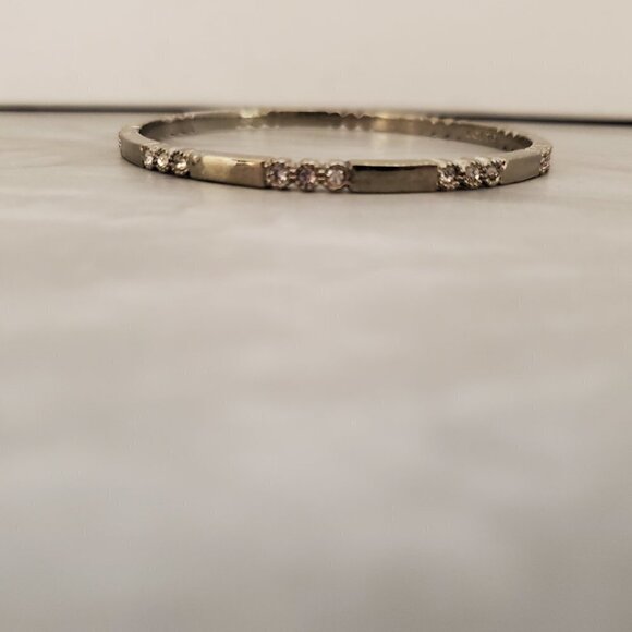 ✨ LOFT Silver Rhinestone Crystal Pave Skinny Bangle Bracelet ✨ - Picture 2 of 10